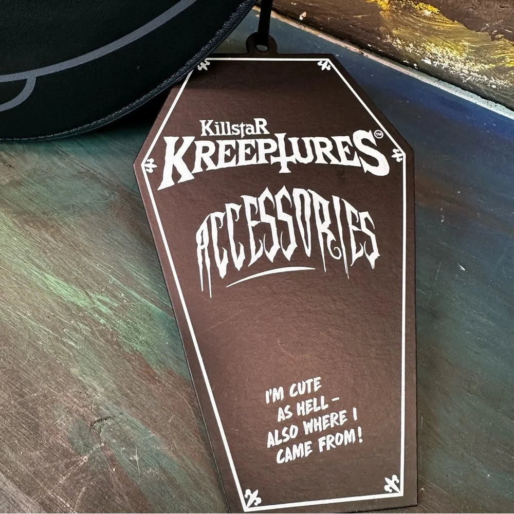 Killstar kreeptures punk goth witchy Maneki-Neko cat crossbody handbag NWT - Picture 8 of 9